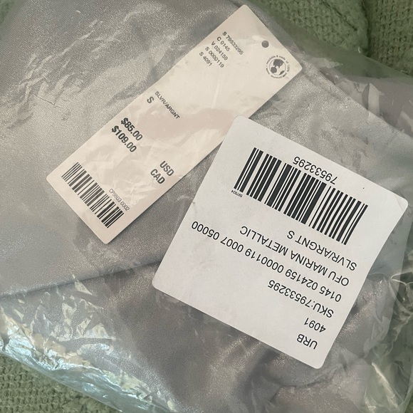 NWT metallic silver one-piece swimsuit - Picture 4 of 4